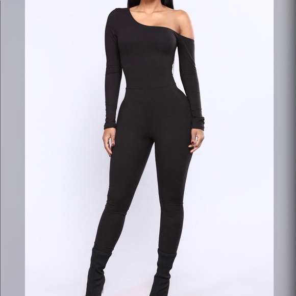 black fashion nova jumpsuit